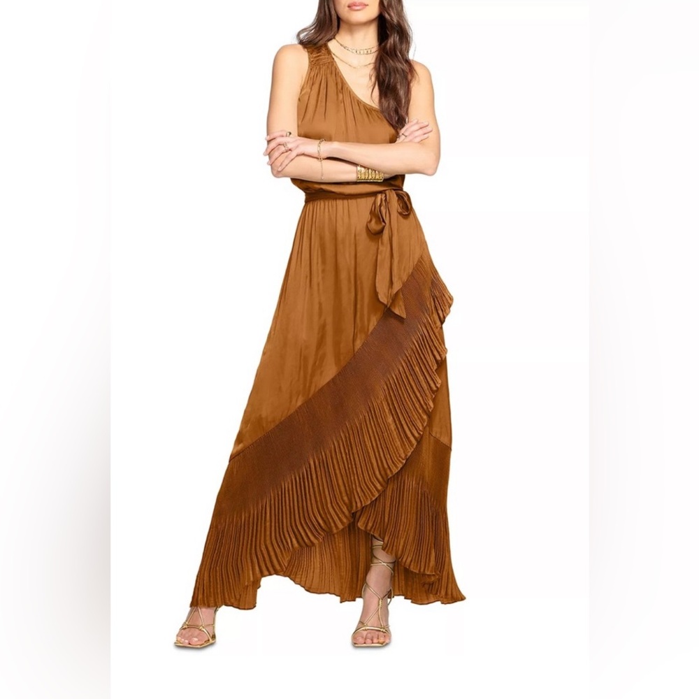 Ramy Brook  Womens Copper Nadine One Shoulder Maxi Dress BNWTS $545